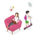 3D Isometric Flat Vector Illustration of Parenting Styles. Item 1 Royalty Free Stock Photo