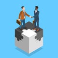 3D Isometric Flat Vector Illustration of Partnership Royalty Free Stock Photo