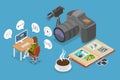 3D Isometric Flat Vector Illustration of Professional Videomaker Royalty Free Stock Photo