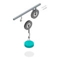 3D Isometric Flat Vector Illustration of Pulley Types. Item 3