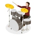 3D Isometric Flat Vector Illustration of Rock Music Band. Item 4 Royalty Free Stock Photo