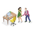 3D Isometric Flat Vector Illustration of Sexual Harassment. Item 2