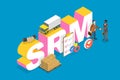 3D Isometric Flat Vector Illustration of SRM Royalty Free Stock Photo