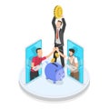 3D Isometric Flat Vector Illustration of Startup Funding. Item 1