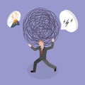 3D Isometric Flat Vector Illustration of Stress Burden Royalty Free Stock Photo