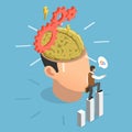 3D Isometric Flat Vector Illustration of Subconscious Mental Processes