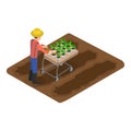 3D Isometric Flat Vector Illustration of Sustainable Farming. Item 1