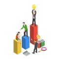 3D Isometric Flat Vector Illustration of Teamwork And Collaboration. Item 1 Royalty Free Stock Photo