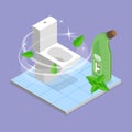 3D Isometric Flat Vector Illustration of Toilet Cleaner