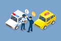 3D Isometric Flat Vector Illustration of Traffic Rules Violation