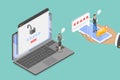3D Isometric Flat Vector Illustration of Two Steps Authentication