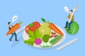 3D Isometric Flat Vector Illustration of Veganism And Plant Based Diets