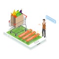 3D Isometric Flat Vector Illustration of Veggie Delivery. Item 3 Royalty Free Stock Photo