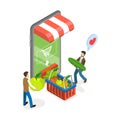 3D Isometric Flat Vector Illustration of Veggie Delivery. Item 1 Royalty Free Stock Photo