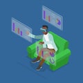 3D Isometric Flat Vector Illustration of Virtual Reality Technoligy Royalty Free Stock Photo