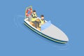 3D Isometric Flat Vector Illustration of Water Police Royalty Free Stock Photo