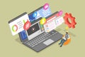 3D Isometric Flat Vector Illustration of Web Developer Royalty Free Stock Photo