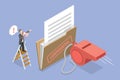 3D Isometric Flat Vector Illustration of Whistleblowing Royalty Free Stock Photo
