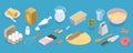 3D Isometric Flat Vector Set of Baking Items Royalty Free Stock Photo