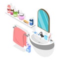 3D Isometric Flat Vector Set of Bathroom Interior Furniture. Item 6 Royalty Free Stock Photo