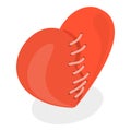 3D Isometric Flat Vector Set of Broken Hearts. Item 2 Royalty Free Stock Photo