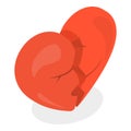3D Isometric Flat Vector Set of Broken Hearts. Item 4 Royalty Free Stock Photo