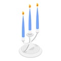 3D Isometric Flat Vector Set of Candlesticks. Item 1