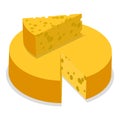 3D Isometric Flat Vector Set of Cheese Set. Item 4 Royalty Free Stock Photo