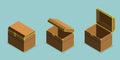 3D Isometric Flat Vector Set of Chests Royalty Free Stock Photo
