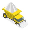 3D Isometric Flat Vector Set of Different Snowplows. Item 1