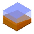 3D Isometric Flat Vector Set of Different Soil Layers. Item 3