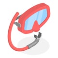 3D Isometric Flat Vector Set of Dive Glasses. Item 1 Royalty Free Stock Photo