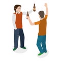 3D Isometric Flat Vector Set of Drunk People. Item 3