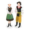 3D Isometric Flat Vector Set of Europeam Tradition Clothes. Item 3 Royalty Free Stock Photo