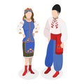 3D Isometric Flat Vector Set of Europeam Tradition Clothes. Item 4 Royalty Free Stock Photo