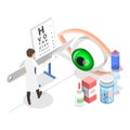 3D Isometric Flat Vector Set of Gynecologist, Dentist, Optometrist And Andrologist. Item 3