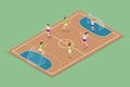 3D Isometric Flat Vector Set of Handball