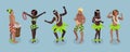 3D Isometric Flat Vector Set of Hawaiian Dancers