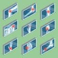 3D Isometric Flat Vector Set of Images of Human Joints Royalty Free Stock Photo