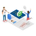 3D Isometric Flat Vector Set of Immigration Visa. Item 3 Royalty Free Stock Photo