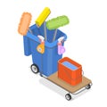 3D Isometric Flat Vector Set of Industrial Cleaning. Item 4