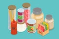 3D Isometric Flat Vector Set of Kitchen Items Royalty Free Stock Photo