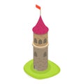 3D Isometric Flat Vector Set of Medieval Castles. Item 2