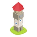 3D Isometric Flat Vector Set of Medieval Castles. Item 1