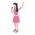 3D Isometric Flat Vector Set of Singing Children. Item 6 Royalty Free Stock Photo