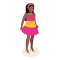 3D Isometric Flat Vector Set of Summertime Dresses. Item 2