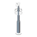 3D Isometric Flat Vector Set of Telecom Towers. Item 3
