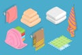 3D Isometric Flat Vector Set of Towels Royalty Free Stock Photo