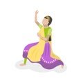 3D Isometric Flat Vector Set of Traditional Indian Dancers. Item 1 Royalty Free Stock Photo