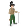 3D Isometric Flat Vector Set of Victorian Period Characters and Objects. Item 5 Royalty Free Stock Photo